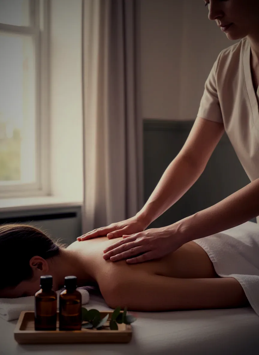 Professional therapist performing body massage at Ethan Haven Studio Gulshan 1 Circle